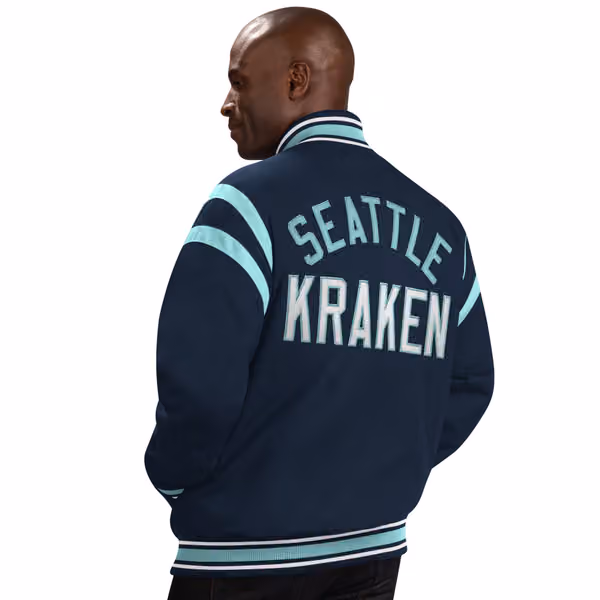 Seattle Kraken G-III Tailback NHL Varsity Jacket Navy view 2