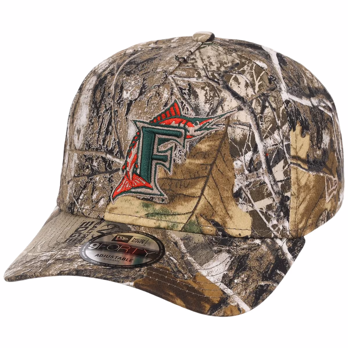 Miami Marlins MLB Realtree FASHION CORE New Era 9FORTY A-Frame detail view