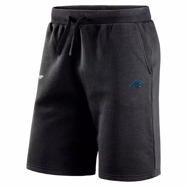Carolina Panthers Primary Logo NFL Sweat Shorts Black view 2
