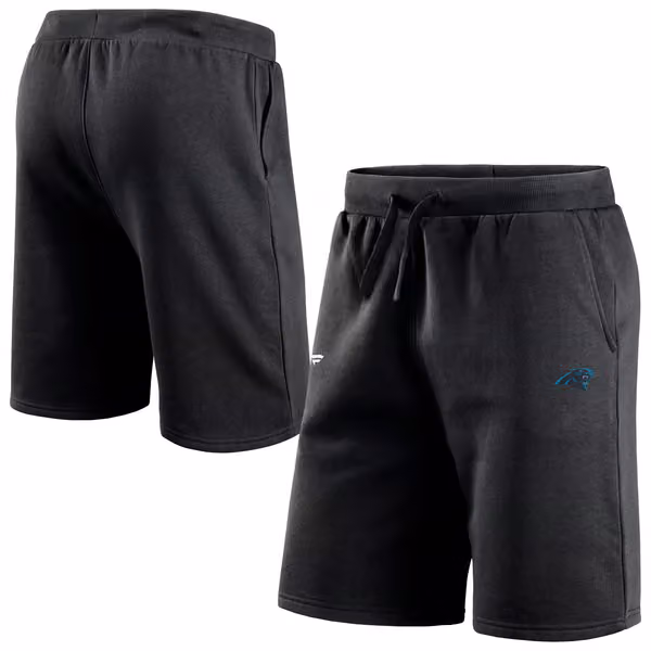 Carolina Panthers Primary Logo NFL Sweat Shorts Black view 1