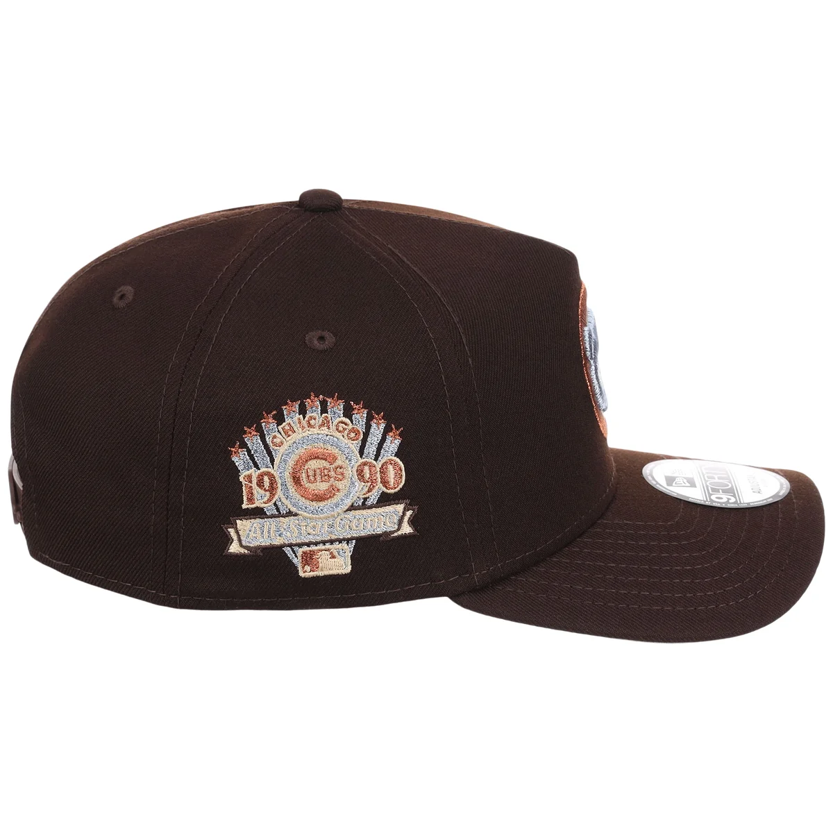 Chicago Cubs MLB Frosted Bark New Era 9FORTY A-Frame detail view