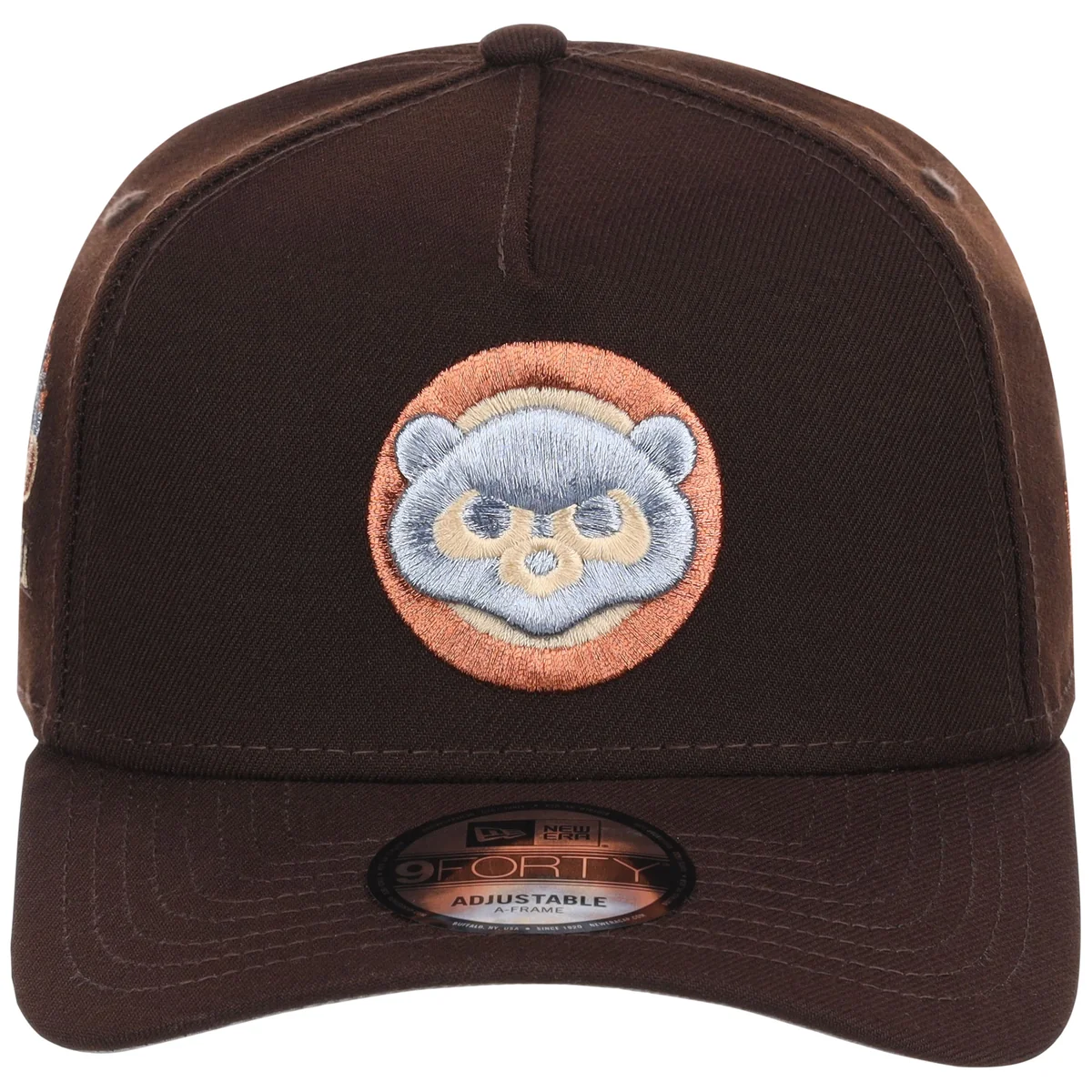 Chicago Cubs MLB Frosted Bark New Era 9FORTY A-Frame detail view
