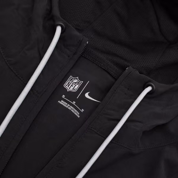 Las Vegas Raiders 2024 NFL Sideline Pre-Game Nike Lightweight Player Jacket Black view 6