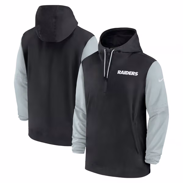 Las Vegas Raiders 2024 NFL Sideline Pre-Game Nike Lightweight Player Jacket Black view 1