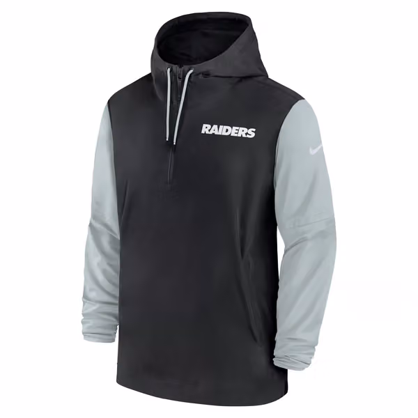 Las Vegas Raiders 2024 NFL Sideline Pre-Game Nike Lightweight Player Jacket Black view 2