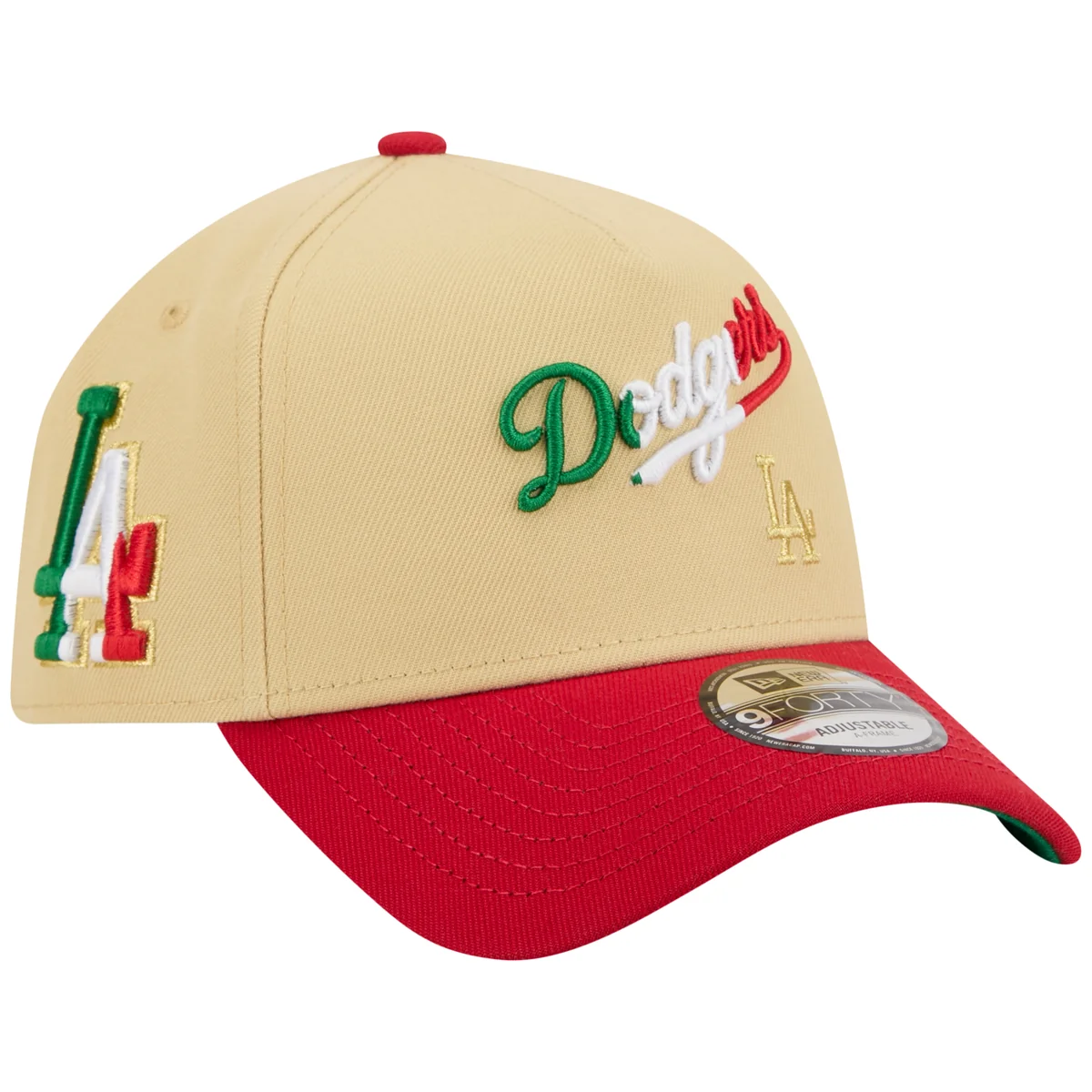 Los Angeles Dodgers Los Angeles Crown the City - MEX Script - Gold/Red New Era 9FORTY front view