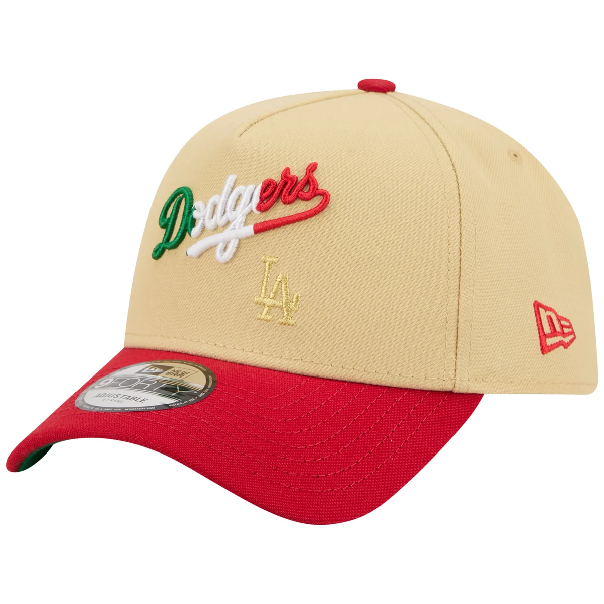 Los Angeles Dodgers Los Angeles Crown the City - MEX Script - Gold/Red New Era 9FORTY detail view