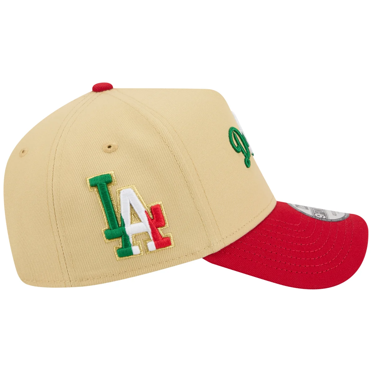 Los Angeles Dodgers Los Angeles Crown the City - MEX Script - Gold/Red New Era 9FORTY detail view