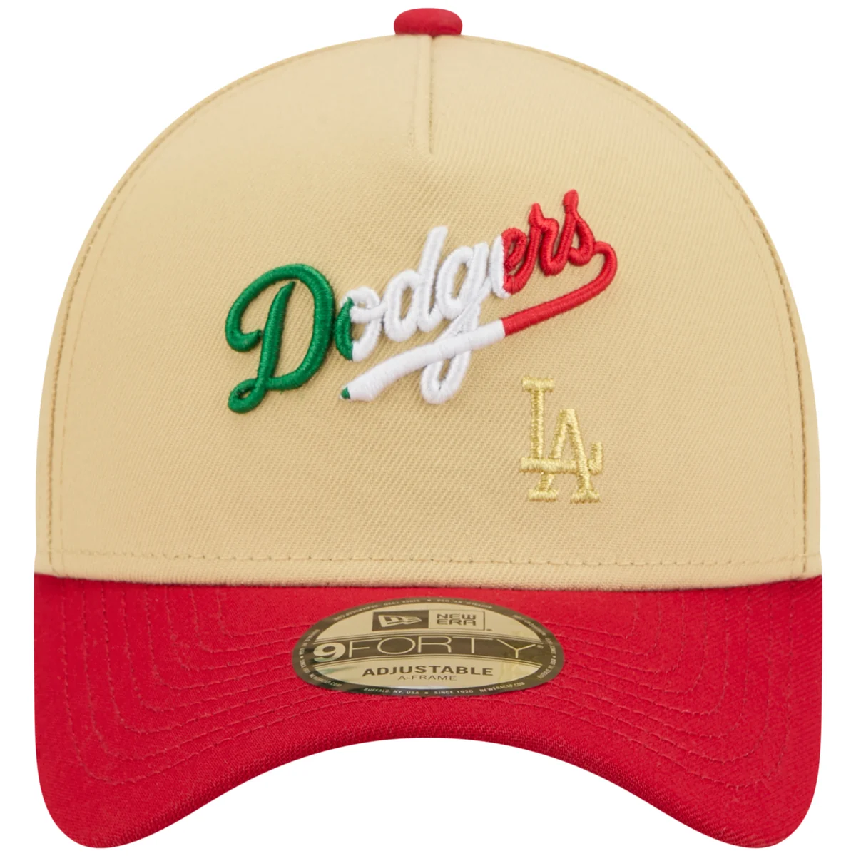 Los Angeles Dodgers Los Angeles Crown the City - MEX Script - Gold/Red New Era 9FORTY detail view