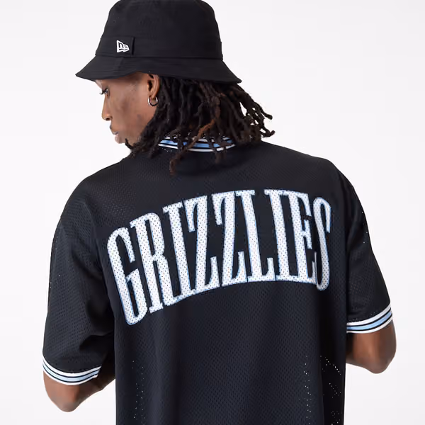 Memphis Grizzlies New Era Oversized NBA Mesh T-Shirt Black view 4