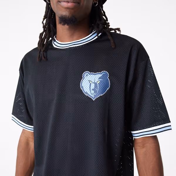 Memphis Grizzlies New Era Oversized NBA Mesh T-Shirt Black view 3