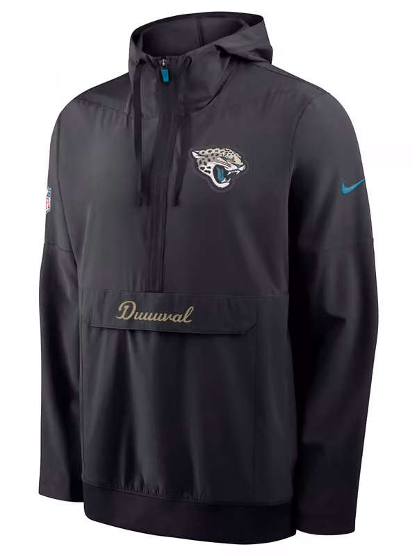 Jacksonville Jaguars 2026 NFL Rivalries Sideline Half-Zip Anorak Jacket Black view 2