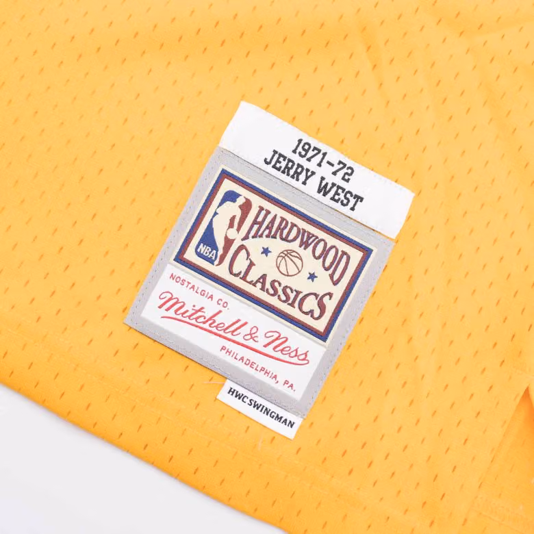 Jerry West #44 Los Angeles Lakers 1971-72 Swingman NBA Jersey Yellow view 3
