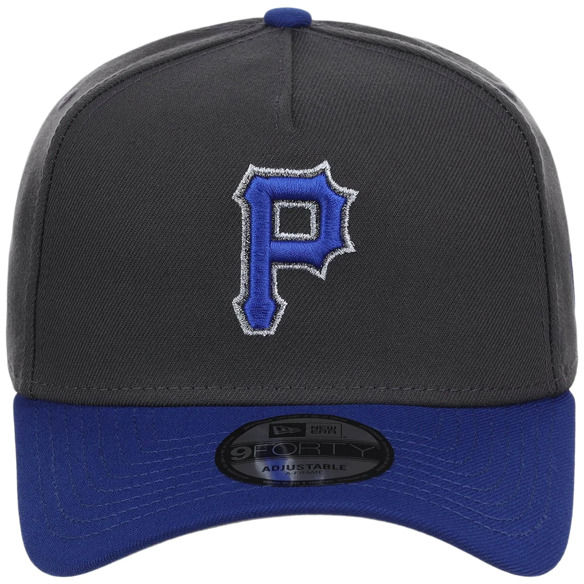 Pittsburgh Pirates MLB Graphite x Royal FASHION CORE New Era 9FORTY A-Frame detail view