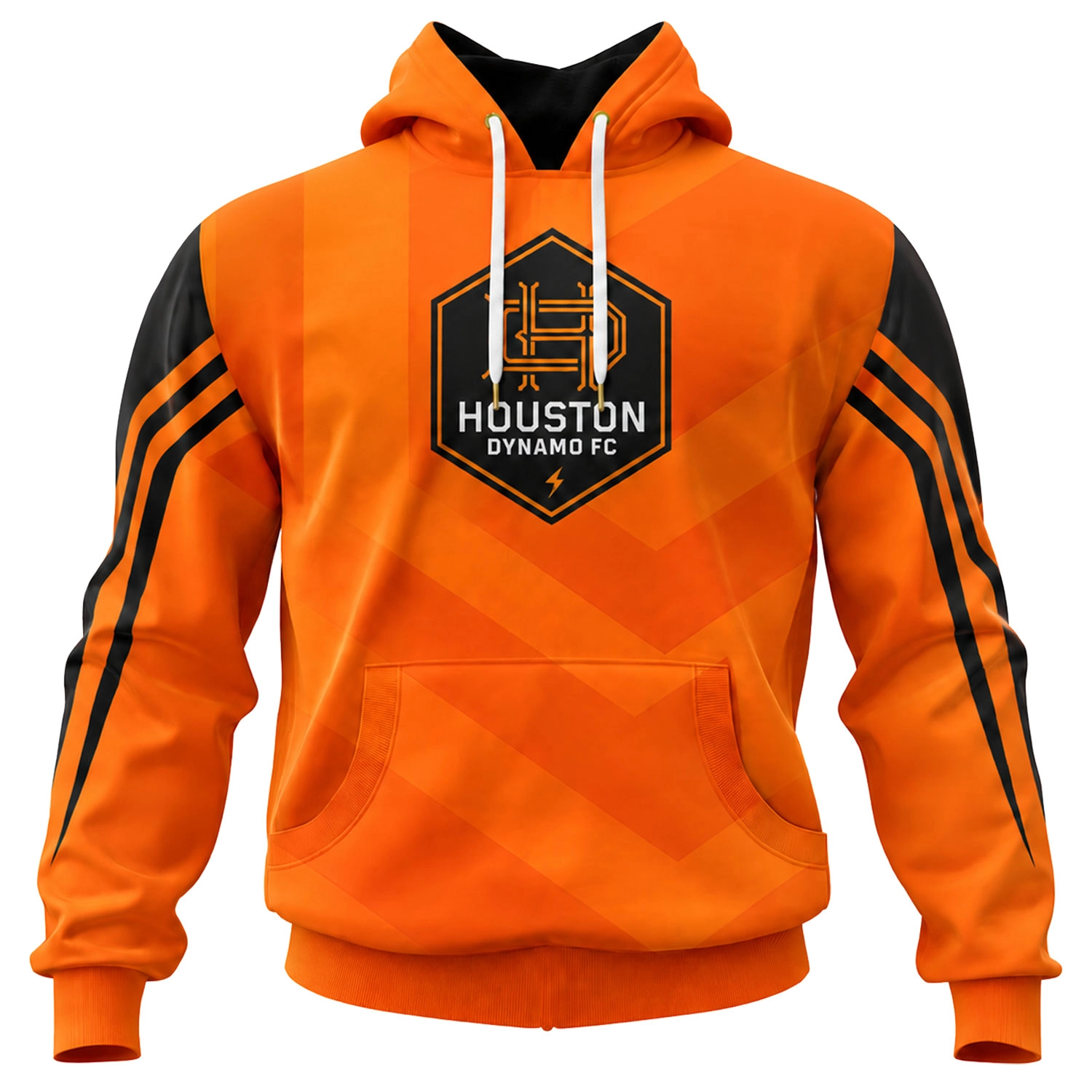 Houston Dynamo Soccer Hoodie Custom Vibrant Chevron Design