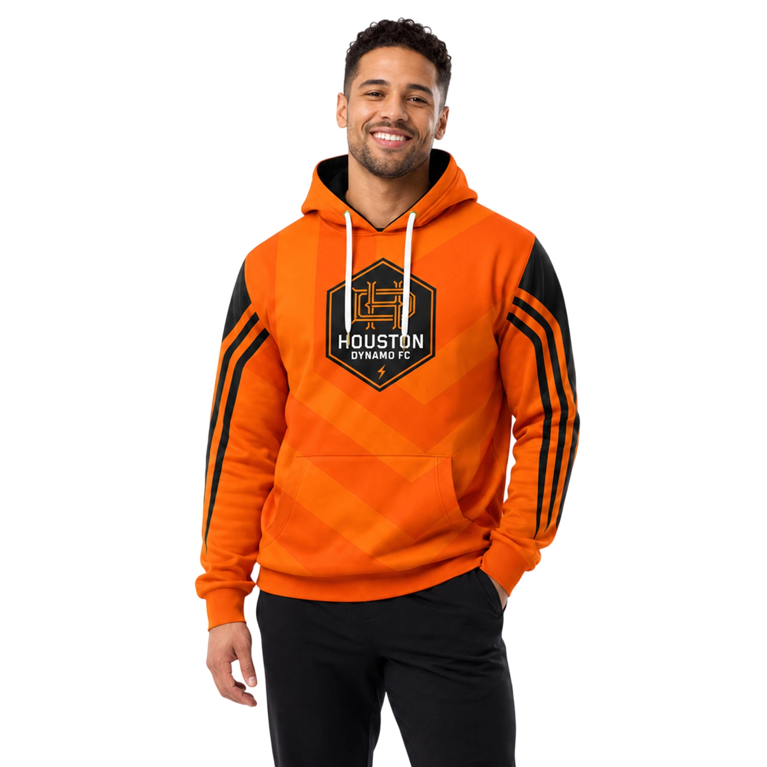Houston Dynamo Soccer Hoodie Custom Vibrant Chevron Design