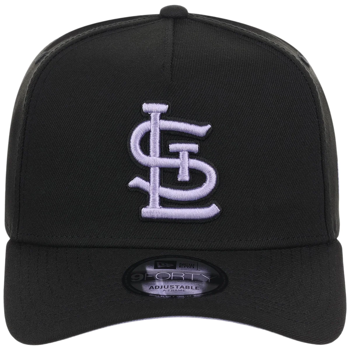 St. Louis Cardinals MLB Black x Lavender FASHION CORE New Era 9FORTY A-Frame detail view