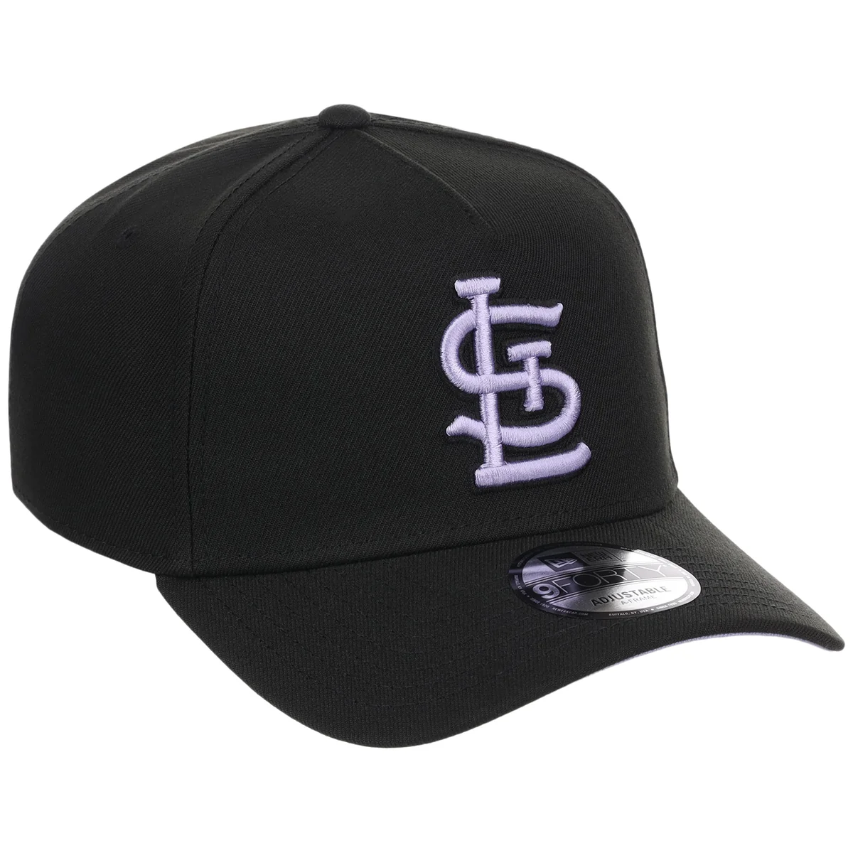 St. Louis Cardinals MLB Black x Lavender FASHION CORE New Era 9FORTY A-Frame front view