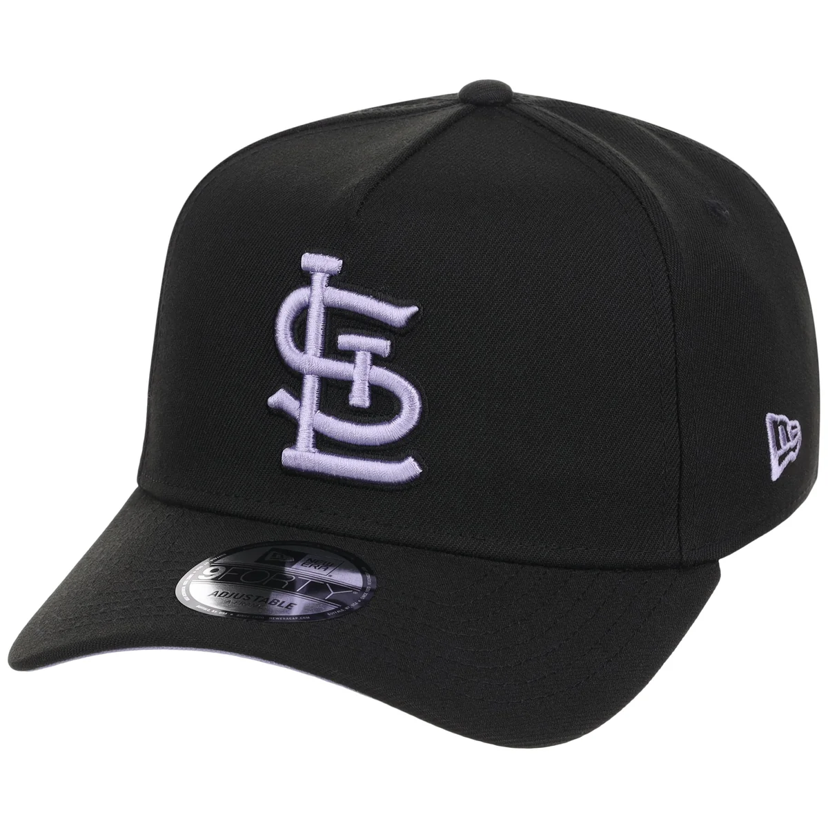 St. Louis Cardinals MLB Black x Lavender FASHION CORE New Era 9FORTY A-Frame detail view