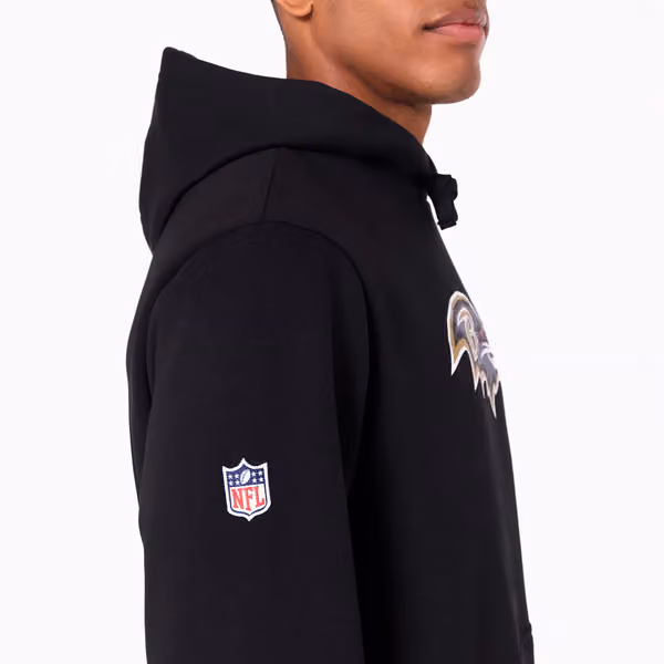 Baltimore Ravens Logo Hoodie NFL Sweatshirt Black view 3