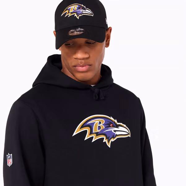 Baltimore Ravens Logo Hoodie NFL Sweatshirt Black view 6