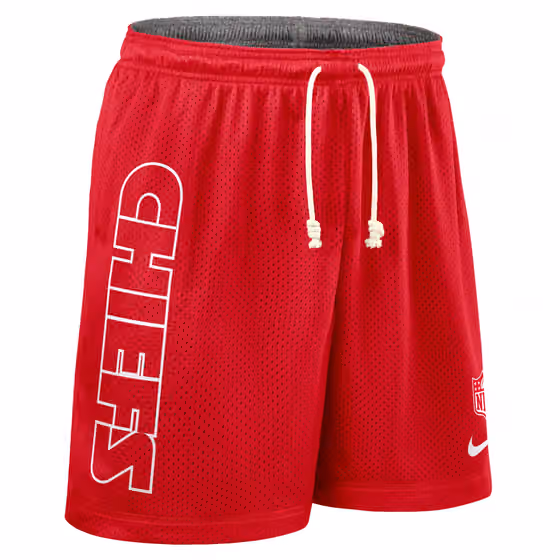 Kansas City Chiefs 2025 NFL Sideline Reversible Mesh Nike Dri-FIT Shorts Red view 2