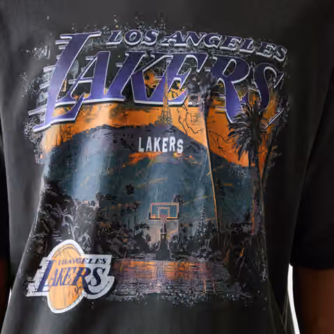 Los Angeles Lakers New Era Washed NBA T-Shirt Dark Gray view 5