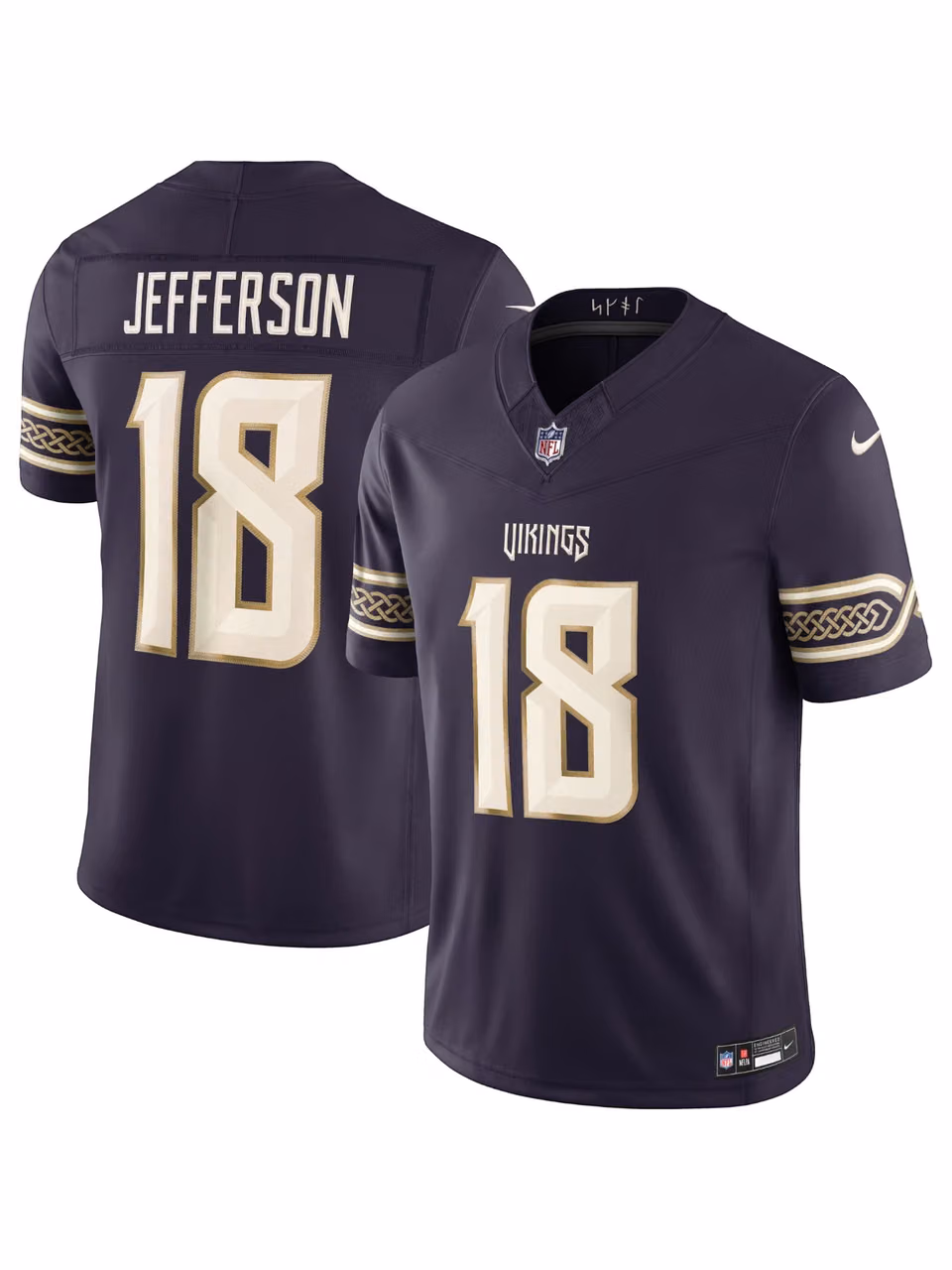 Justin Jefferson #18 Minnesota Vikings 2026 Rivalries Stitched Limited NFL Jersey Purple view 1