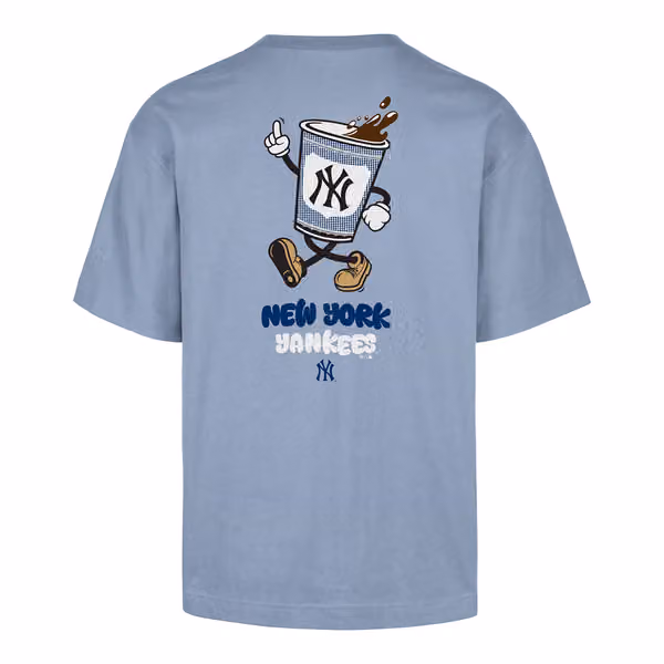 New York Yankees Coffee Cartoon '47 Foundation MLB T-Shirt Gray view 2