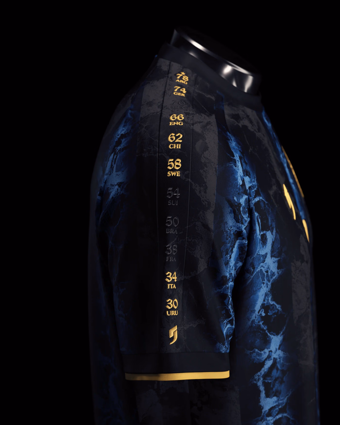 Jersevo Custom Personalized La Pulga "Glacier" Jersey (2026WC Edition) right sleeve detail