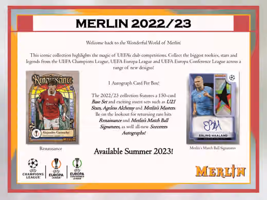 2022/23 Topps Merlin Chrome UEFA Club Competitions Soccer Hobby Box view 2