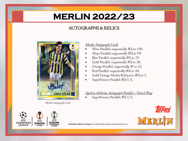 2022/23 Topps Merlin Chrome UEFA Club Competitions Soccer Hobby Box view 5