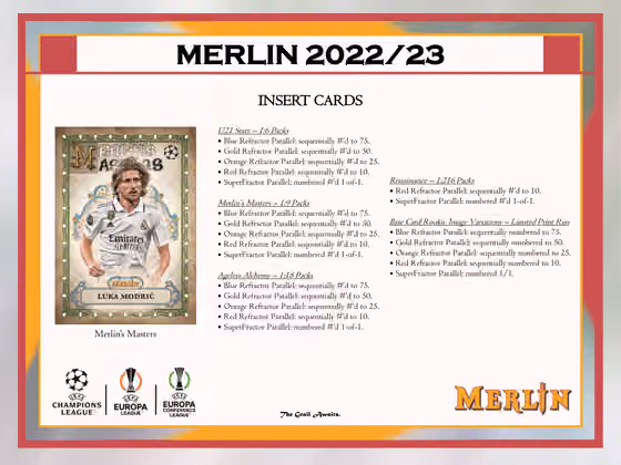 2022/23 Topps Merlin Chrome UEFA Club Competitions Soccer Hobby Box view 4