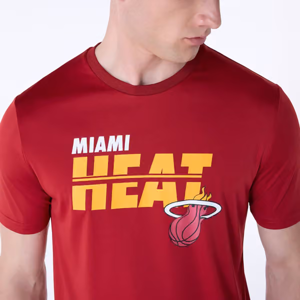 Miami Heat New Era Performance NBA T-Shirt Red view 4