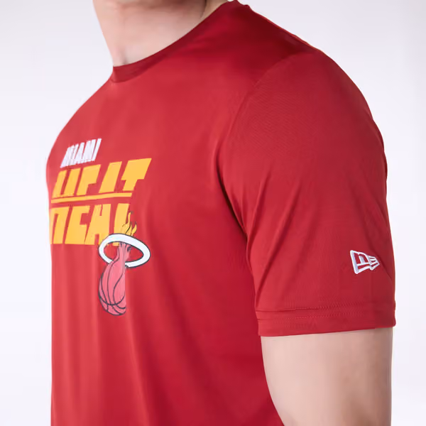 Miami Heat New Era Performance NBA T-Shirt Red view 3
