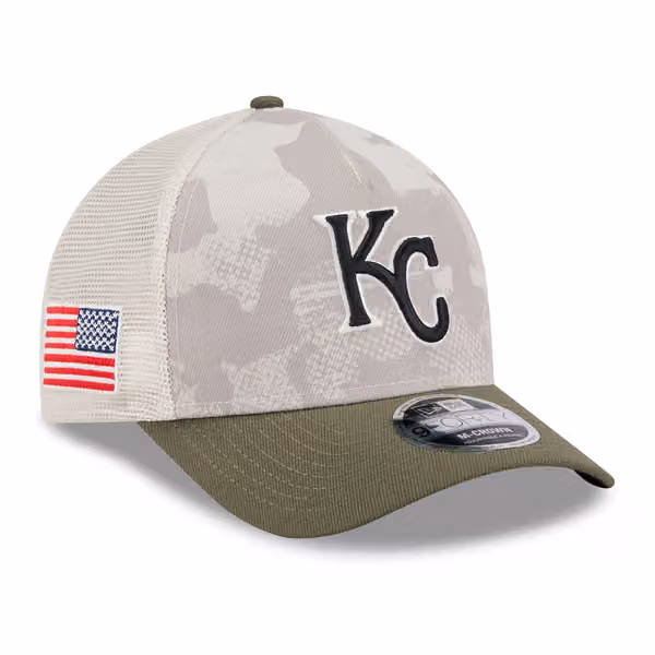 Kansas City Royals 2025 MLB Armed Forces 9FORTY M-Crown A-Frame Snapback Cap product photo