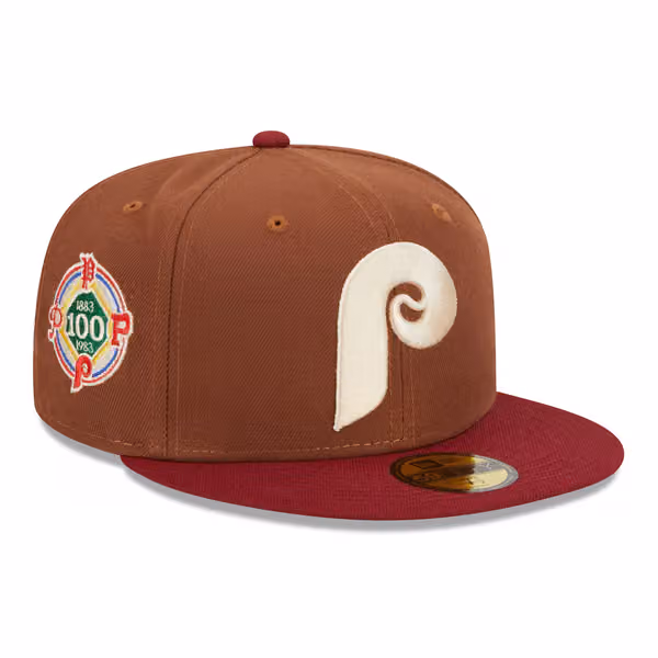 Philadelphia Phillies Harvest New Era 59FIFTY Fitted MLB Cap Brown product photo