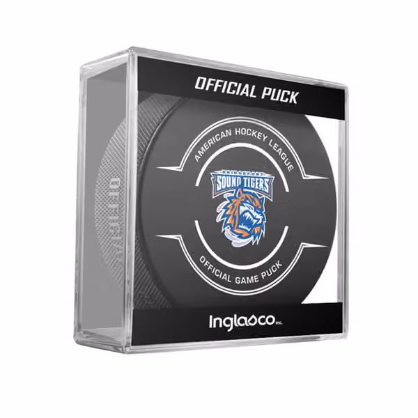 Bridgeport Sound Tigers AHL Official Game Puck view 1