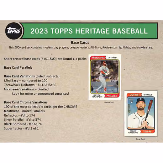2023 Topps Heritage Baseball Blaster Box view 3