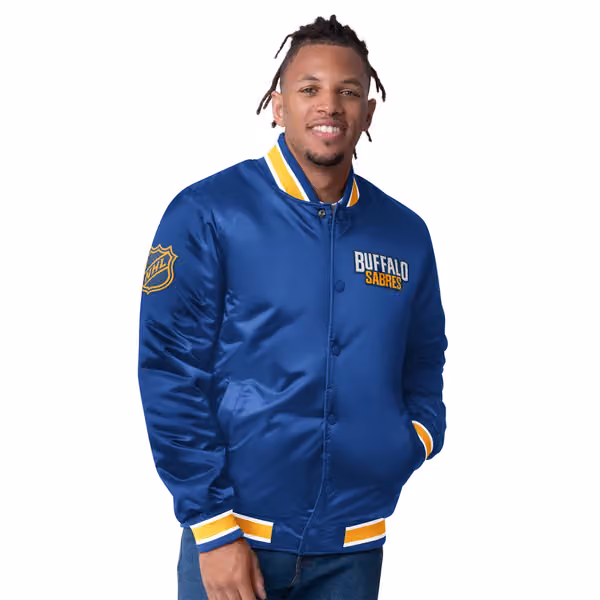 Buffalo Sabres Closer Reversible NHL Varsity Jacket Blue/Black view 1