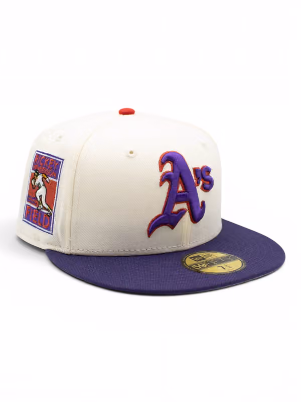 Oakland Athletics Rickey Henderson Field 59FIFTY Fitted MLB Cap Cream product photo
