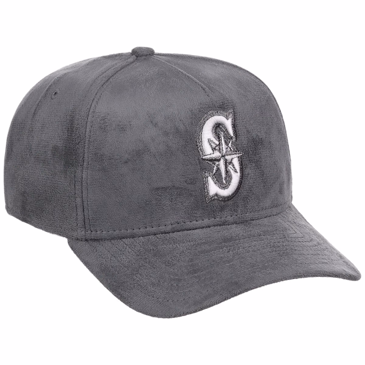 Seattle Mariners MLB Gray x Suede FASHION CORE New Era 9FORTY A-Frame front view