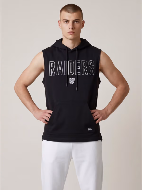 Las Vegas Raiders 2026 NFL Sideline Sleeveless Hoodie Black view 3
