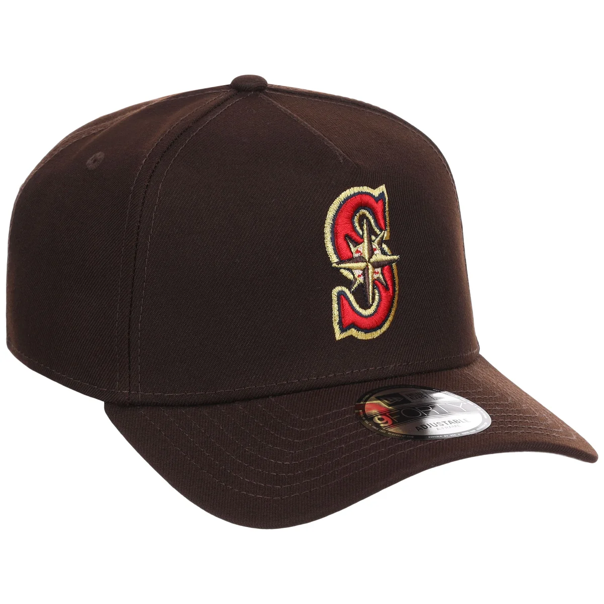 Seattle Mariners MLB Burnt Wood FASHION CORE New Era 9FORTY A-Frame front view