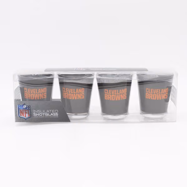 Cleveland Browns NFL Insulated Acrylic Shot Glasses Set (4-Piece) view 2