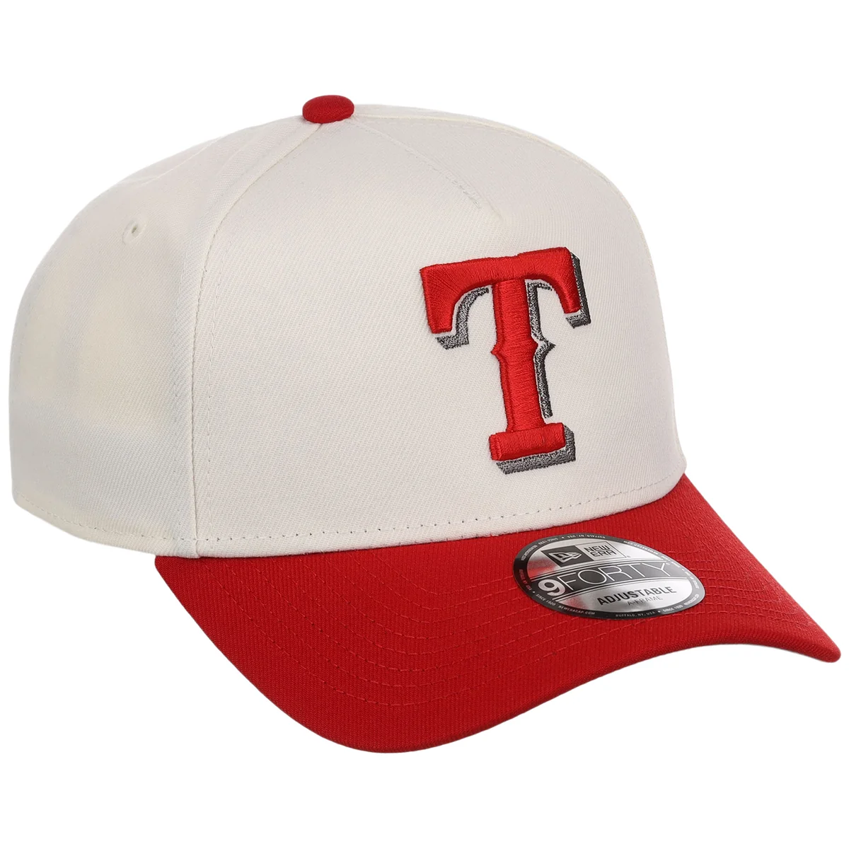 Texas Rangers MLB Chrome x Red FASHION CORE New Era 9FORTY A-Frame front view