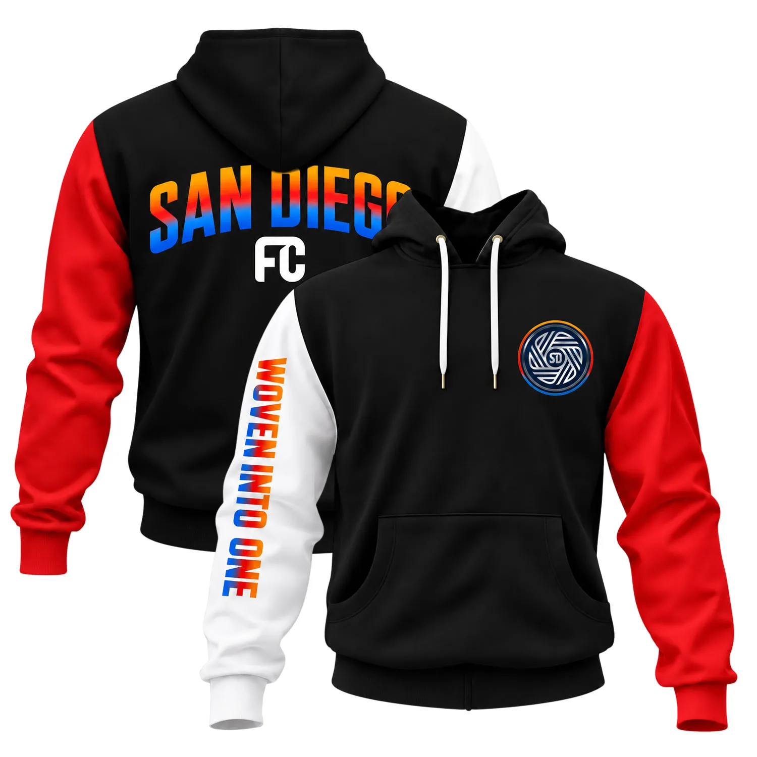 San Diego Hoodie Black Epic Woven Into One