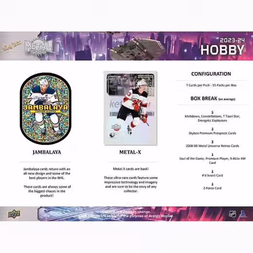 2023/24 Upper Deck Skybox Metal Universe Hockey NHL Hobby Box view 6