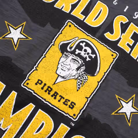 Pittsburgh Pirates Retro Stadium Slub MLB T-Shirt Black view 3