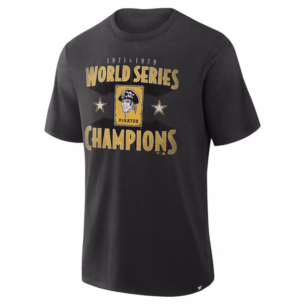 Pittsburgh Pirates Retro Stadium Slub MLB T-Shirt Black view 1